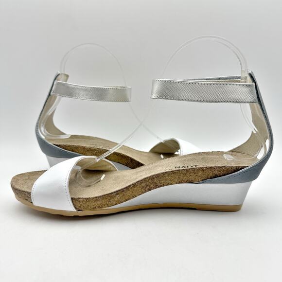 NAOT Womens Pixie Sandal EU 39 US 8 White Silver Leather EUC - Picture 7 of 15